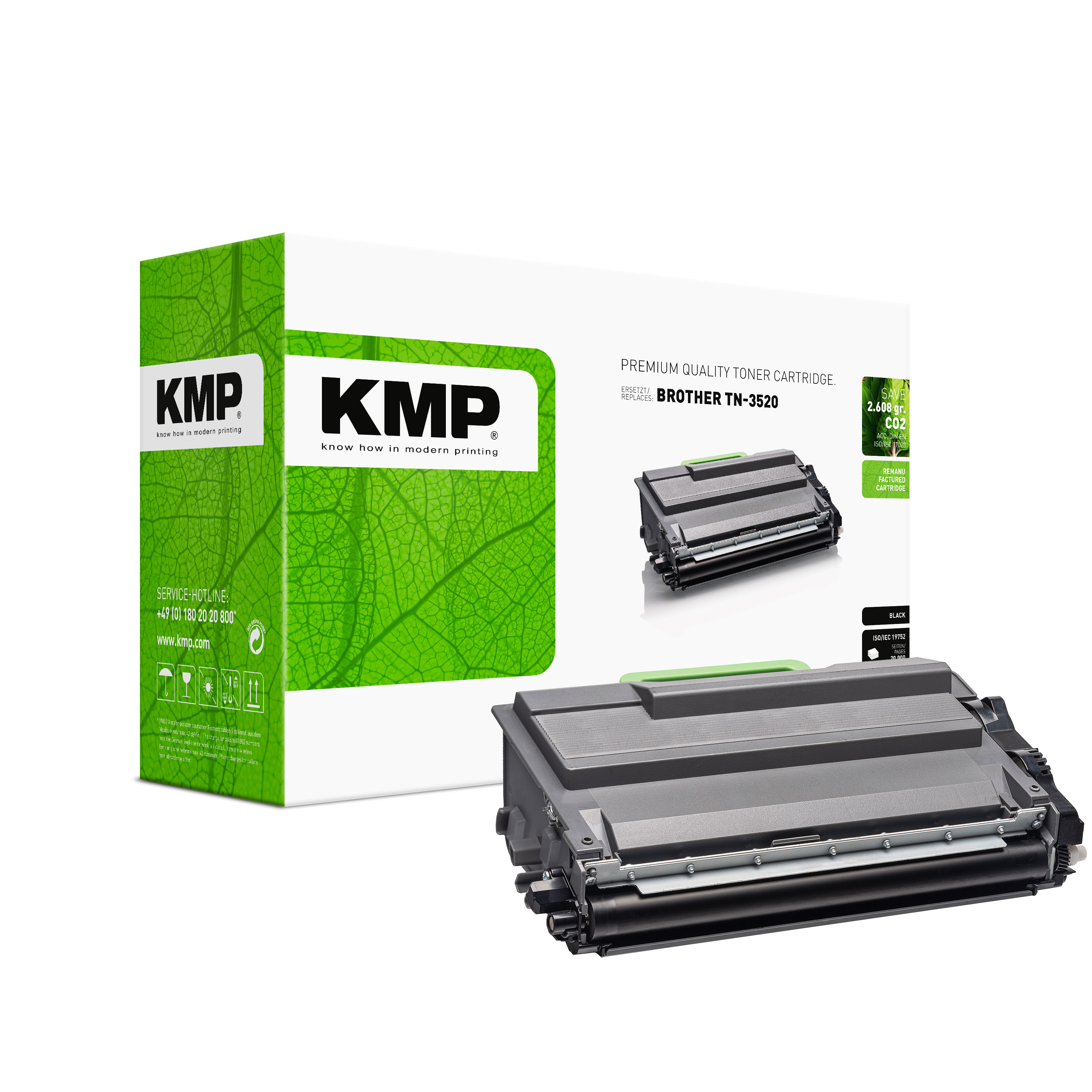 KMP B-T102 renovovaný toner Brother TN-3520, černý