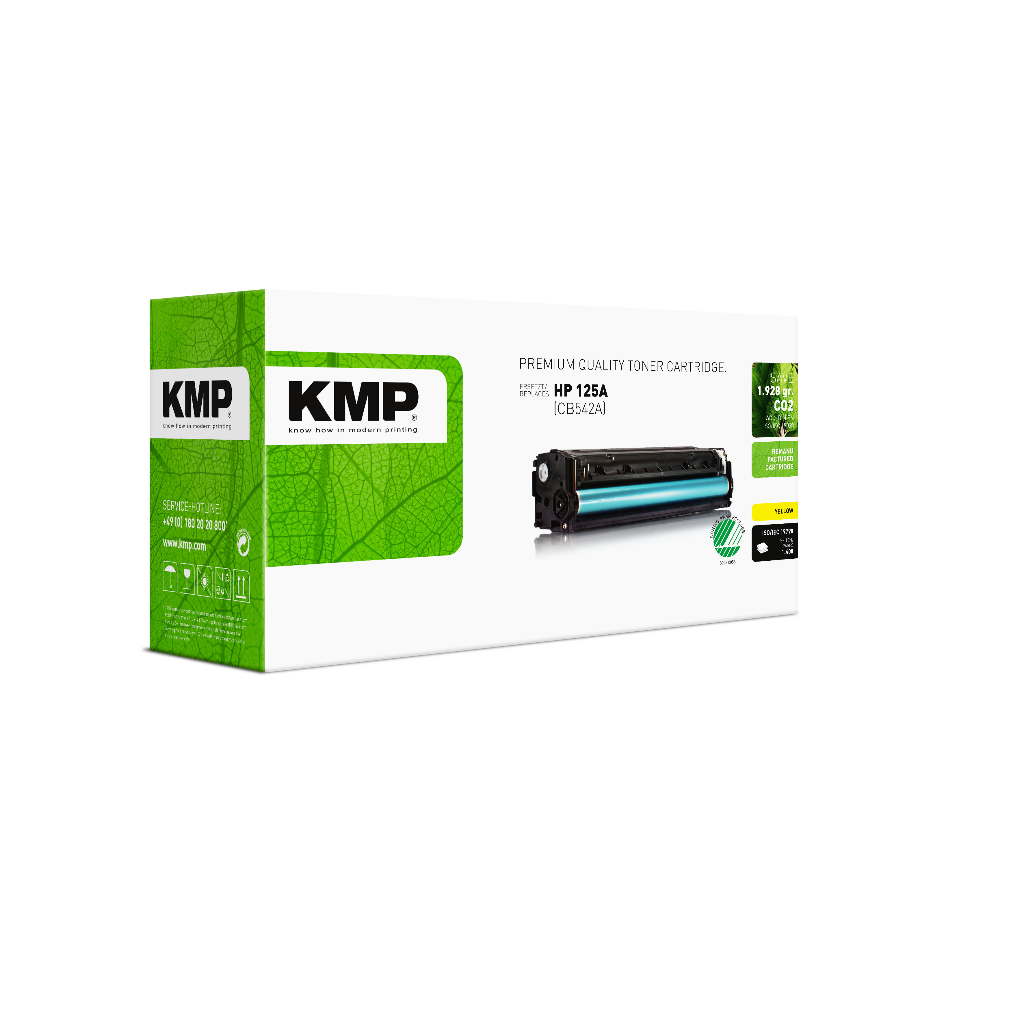 KMP H-T116 kompatibilní toner HP CB542A, yellow