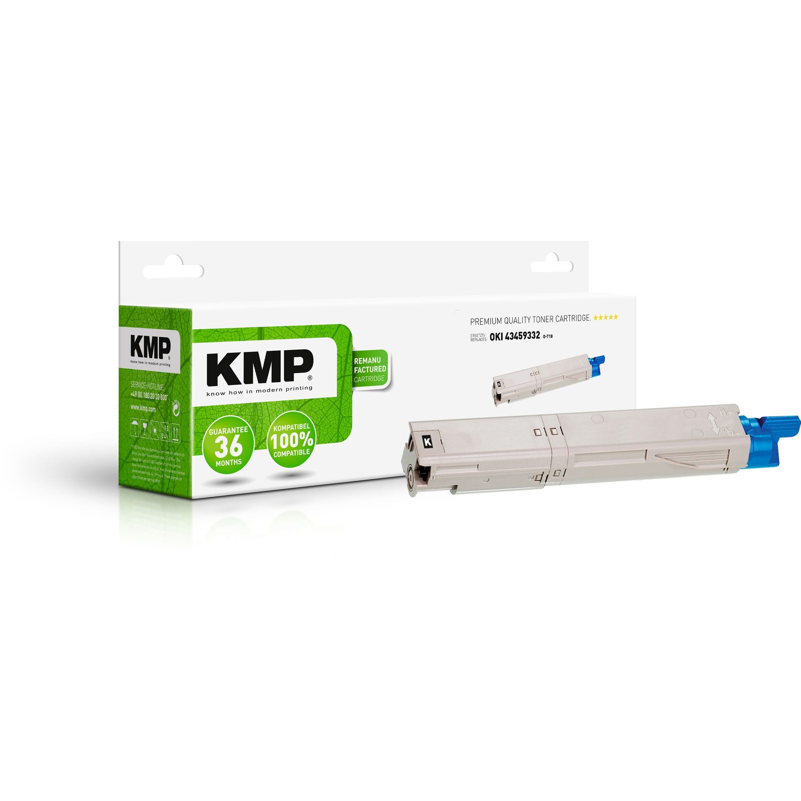 KMP O-T18 kompatibilní toner OKI 43459332, černý