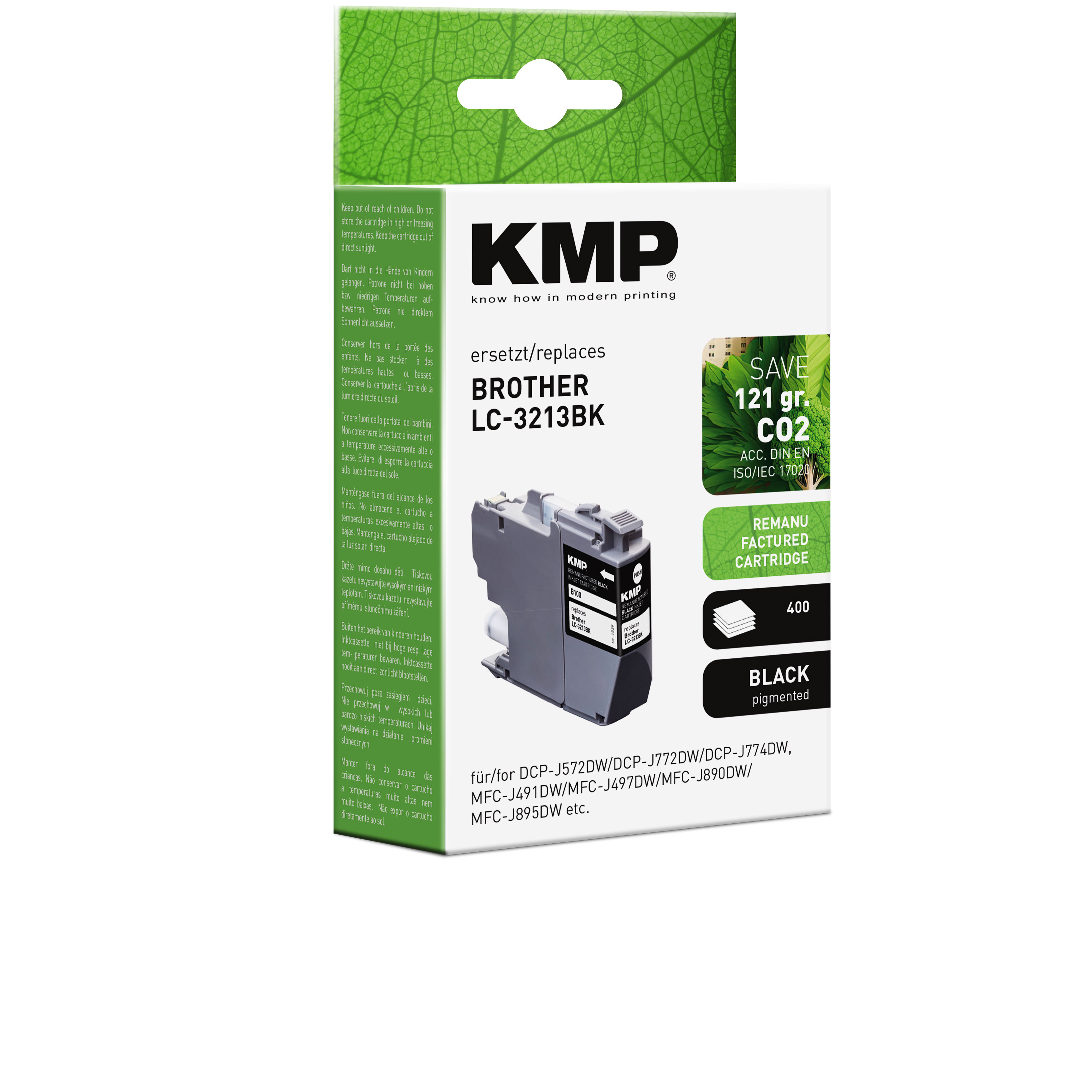 KMP B100 kompatibilní inkoustová kazeta Brother LC-3213BK, black