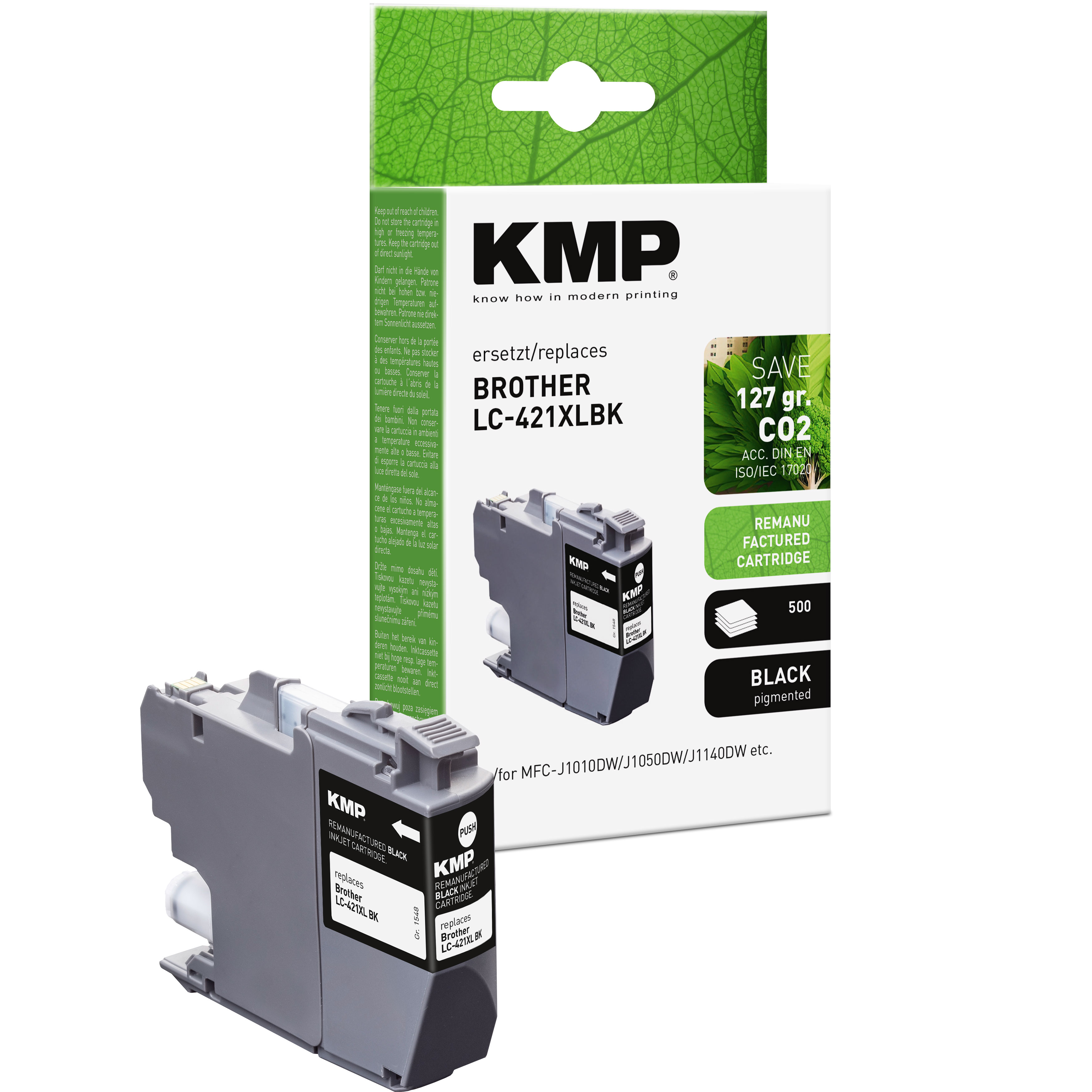 KMP B112 kompatibilní inkoustová kazeta Brother LC421XLBK, černá