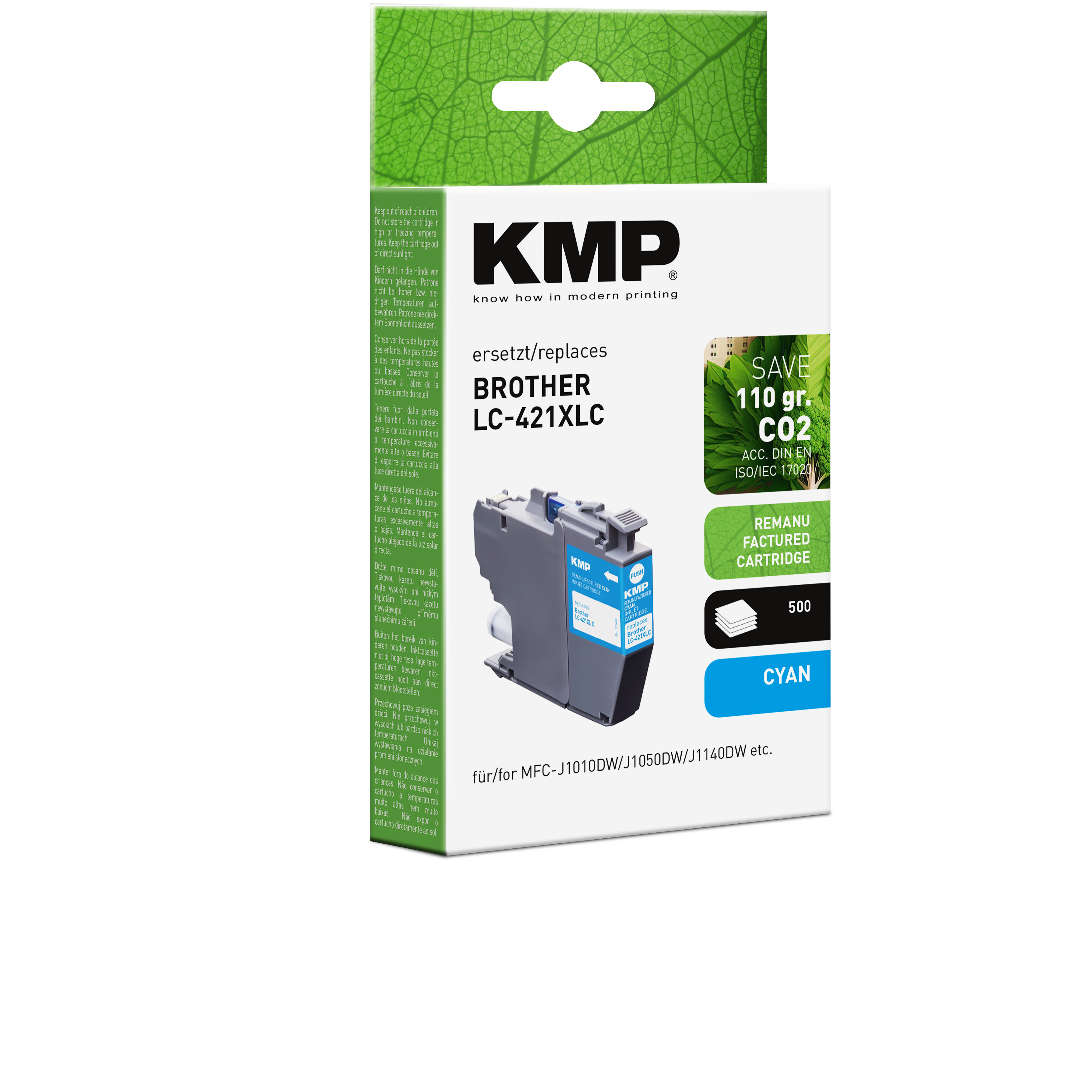 KMP B113 kompatibilní inkoustová kazeta Brother LC-421XLC, cyan