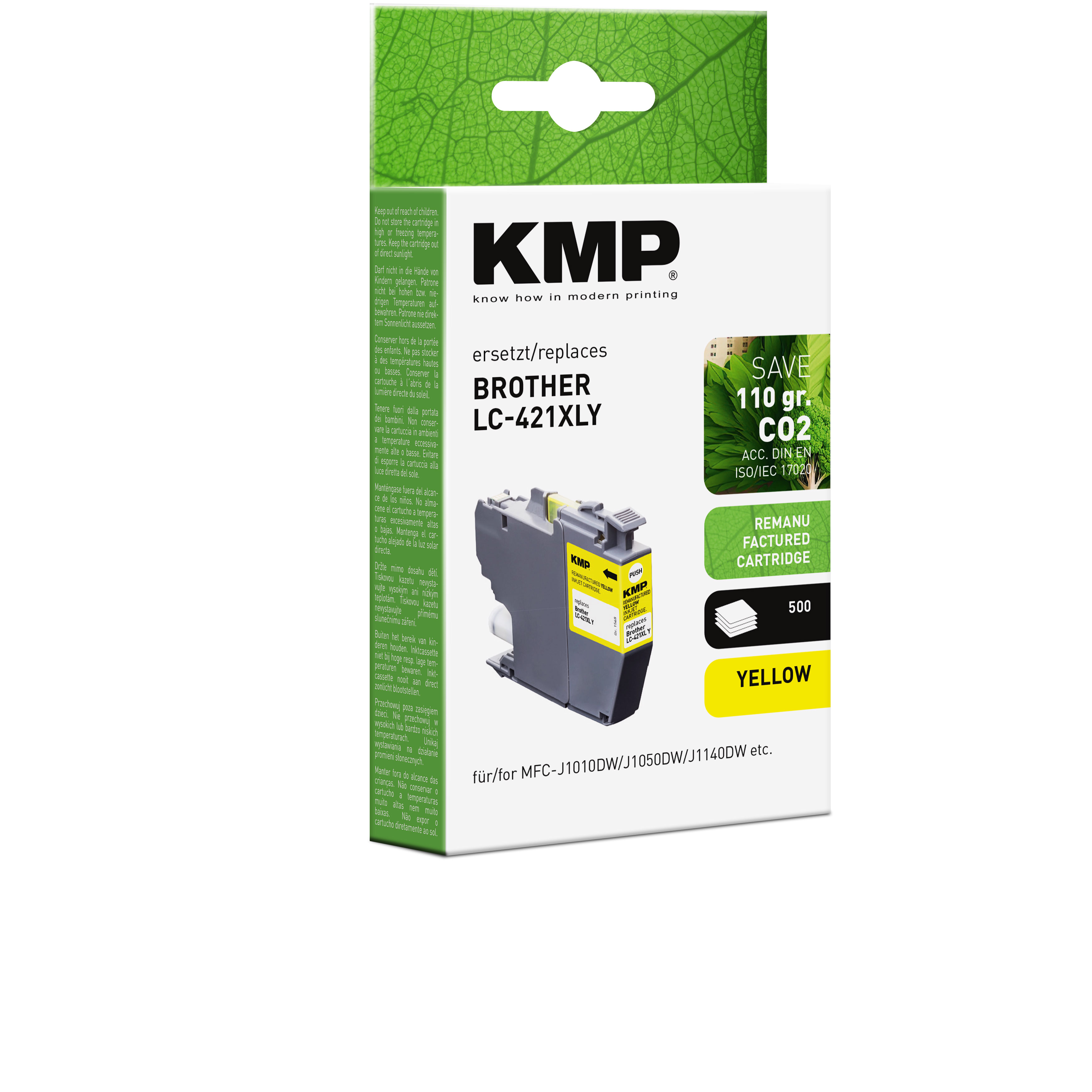 KMP B115 kompatibilní inkoustová kazeta Brother LC-421XLY, yellow