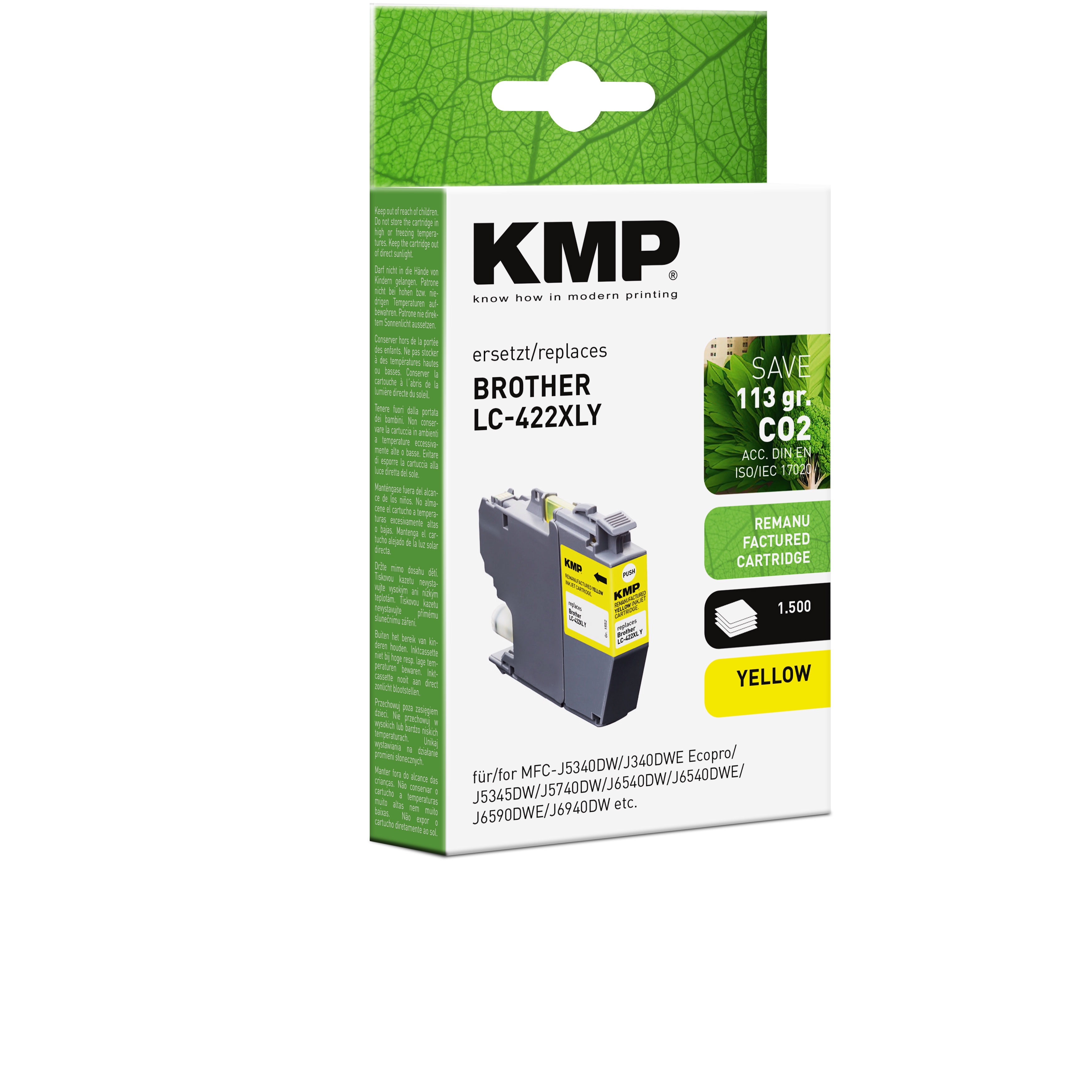 KMP B111 kompatibilní inkoustová kazeta Brother LC-42LY, yellow