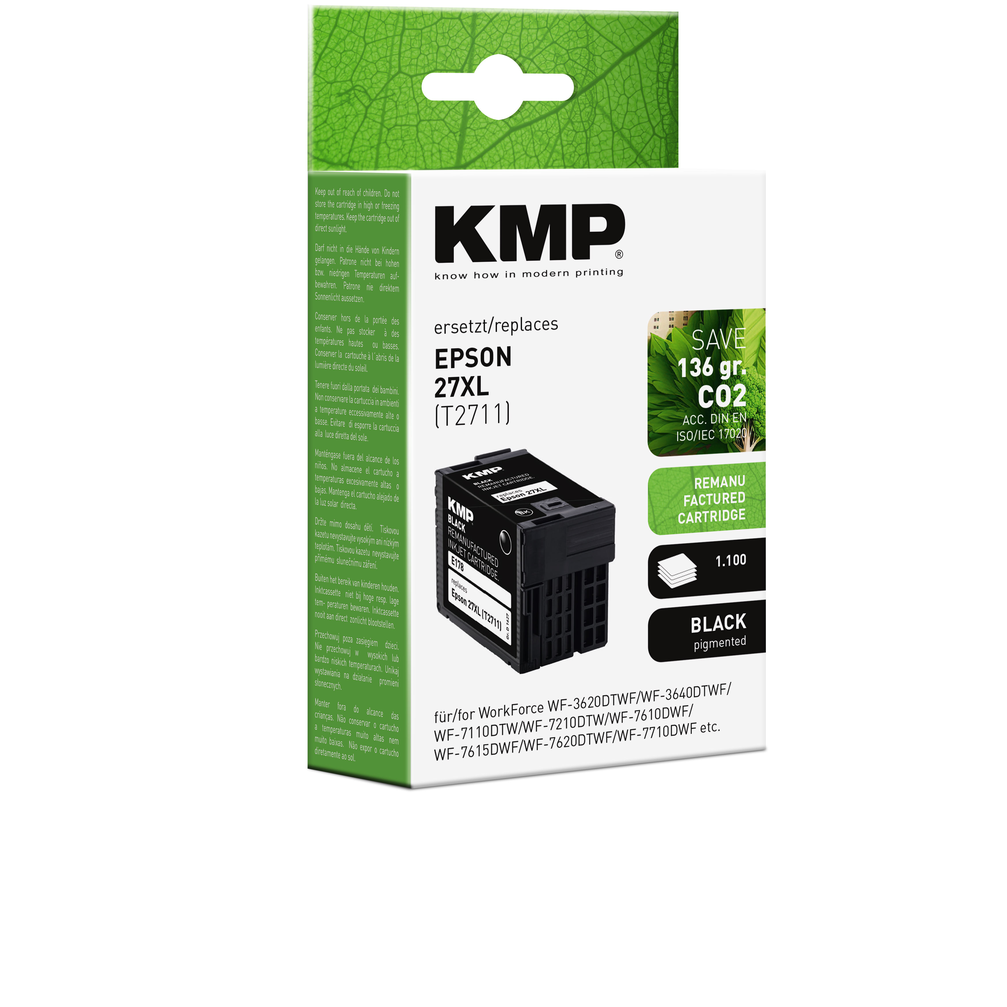 KMP E178 kompatibilní inkoustová kazeta Epson 27XL, black