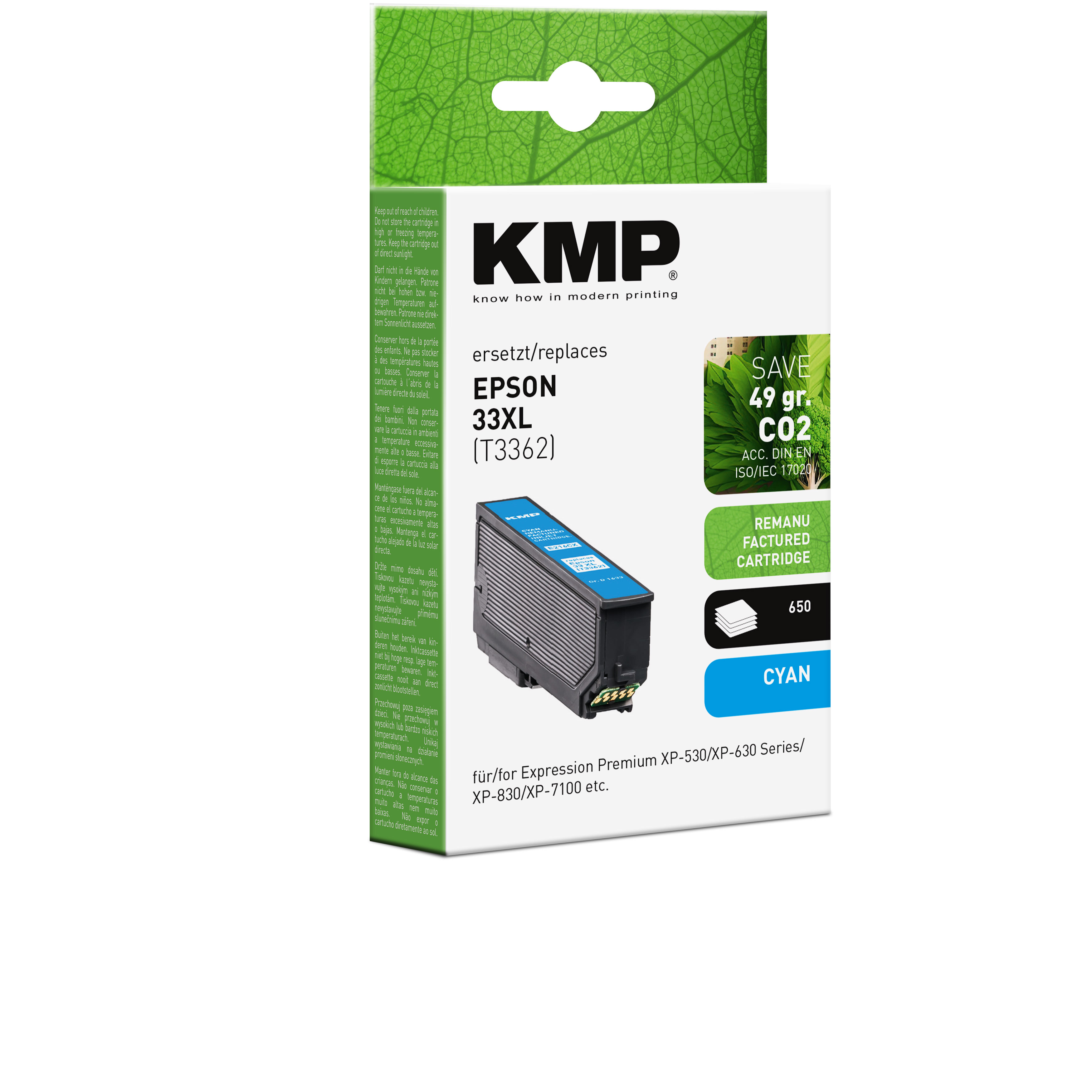 KMP E216CX kompatibilní inkoustová kazeta Epson 33XL, cyan