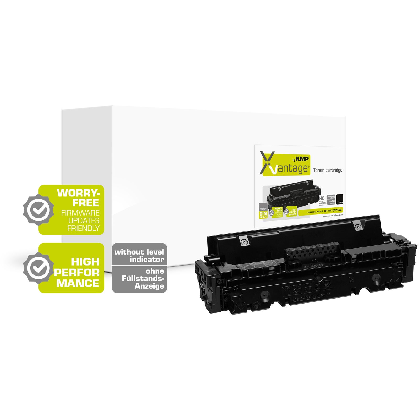 KMP H-T257XO kompatibilní toner HP415X (W2030X), černý