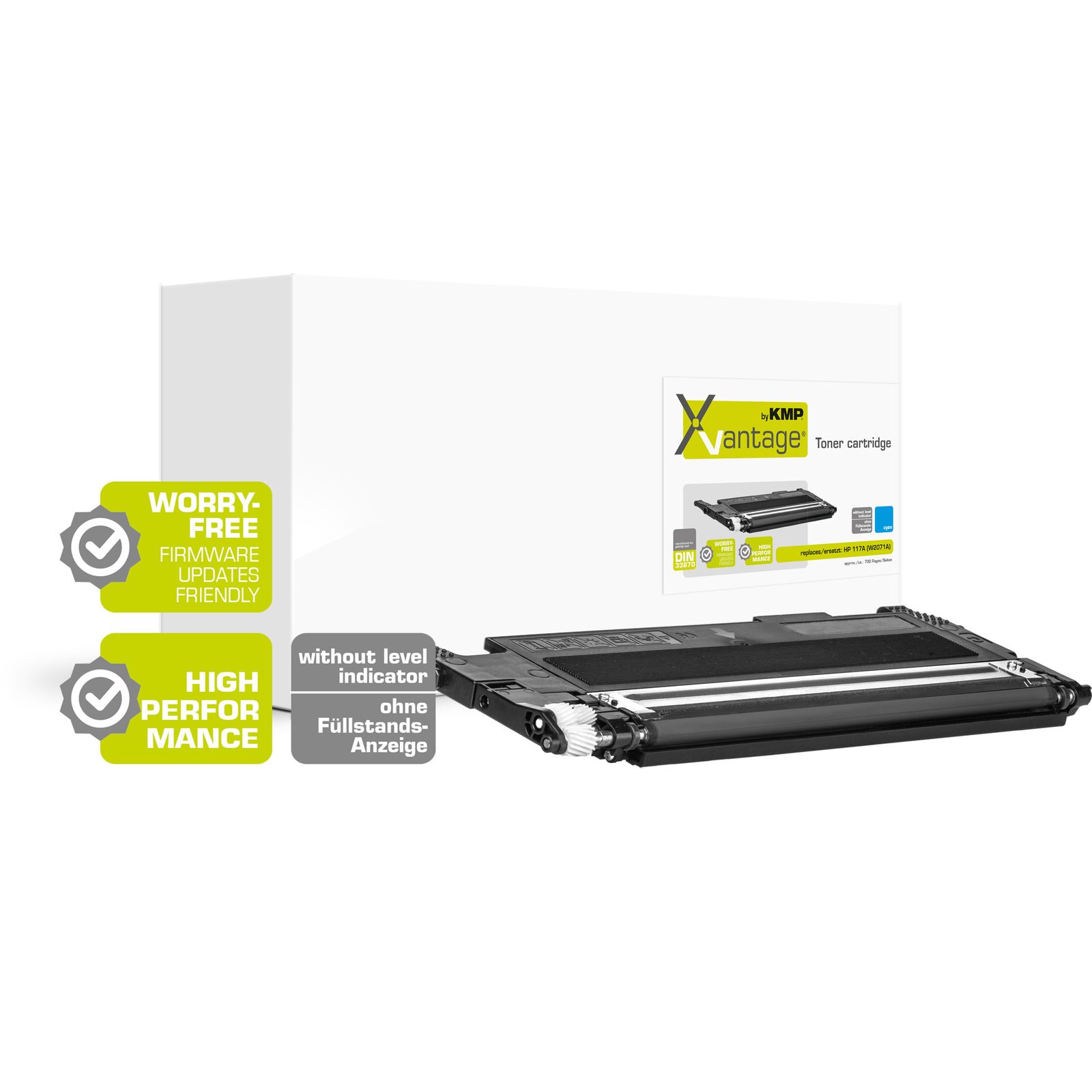 KMP H-T259C kompatibilní toner HP117A (W2071A), azurový