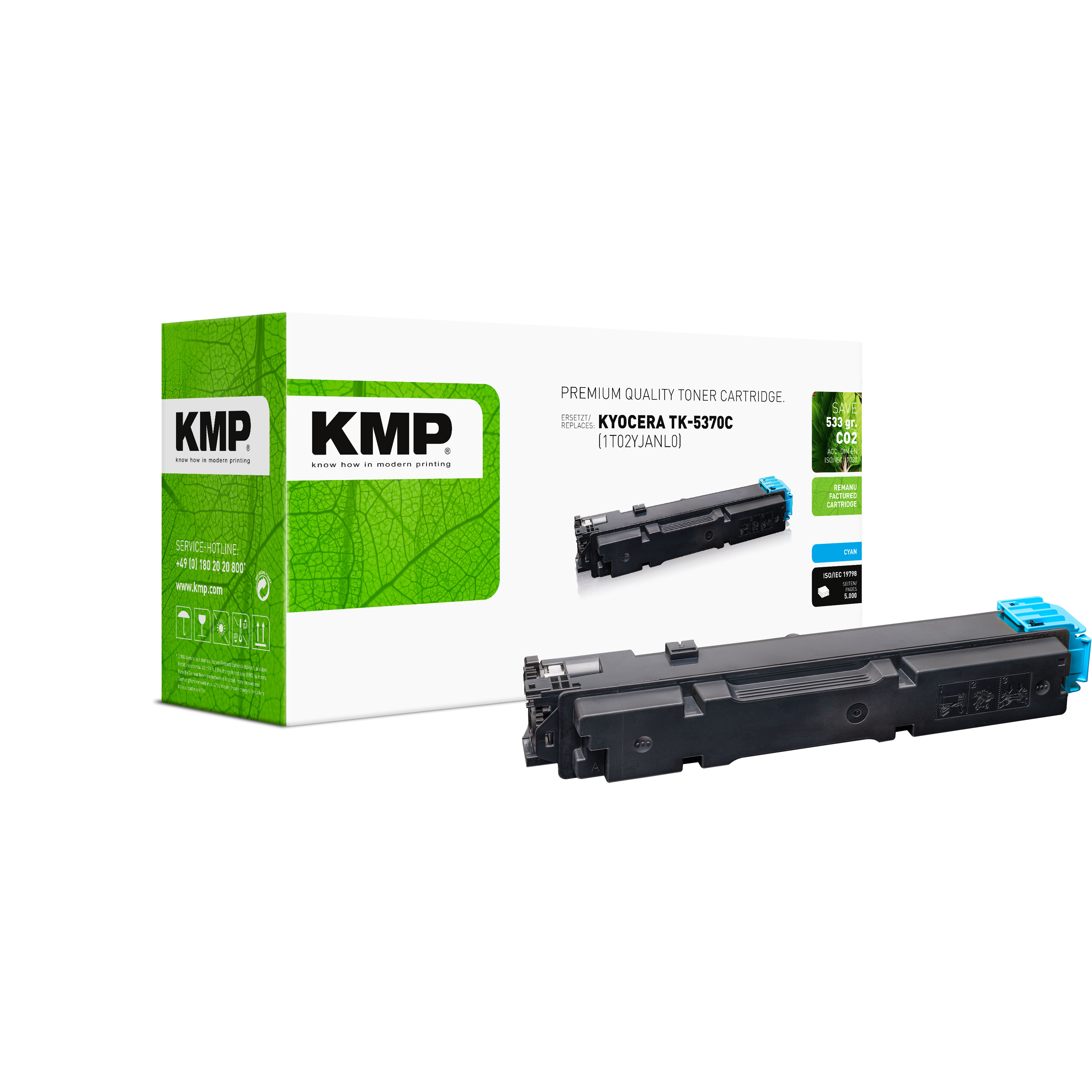 KMP K-T99 kompatibilní toner Kyocera TK-5370C (1T02YJANL0), azurový