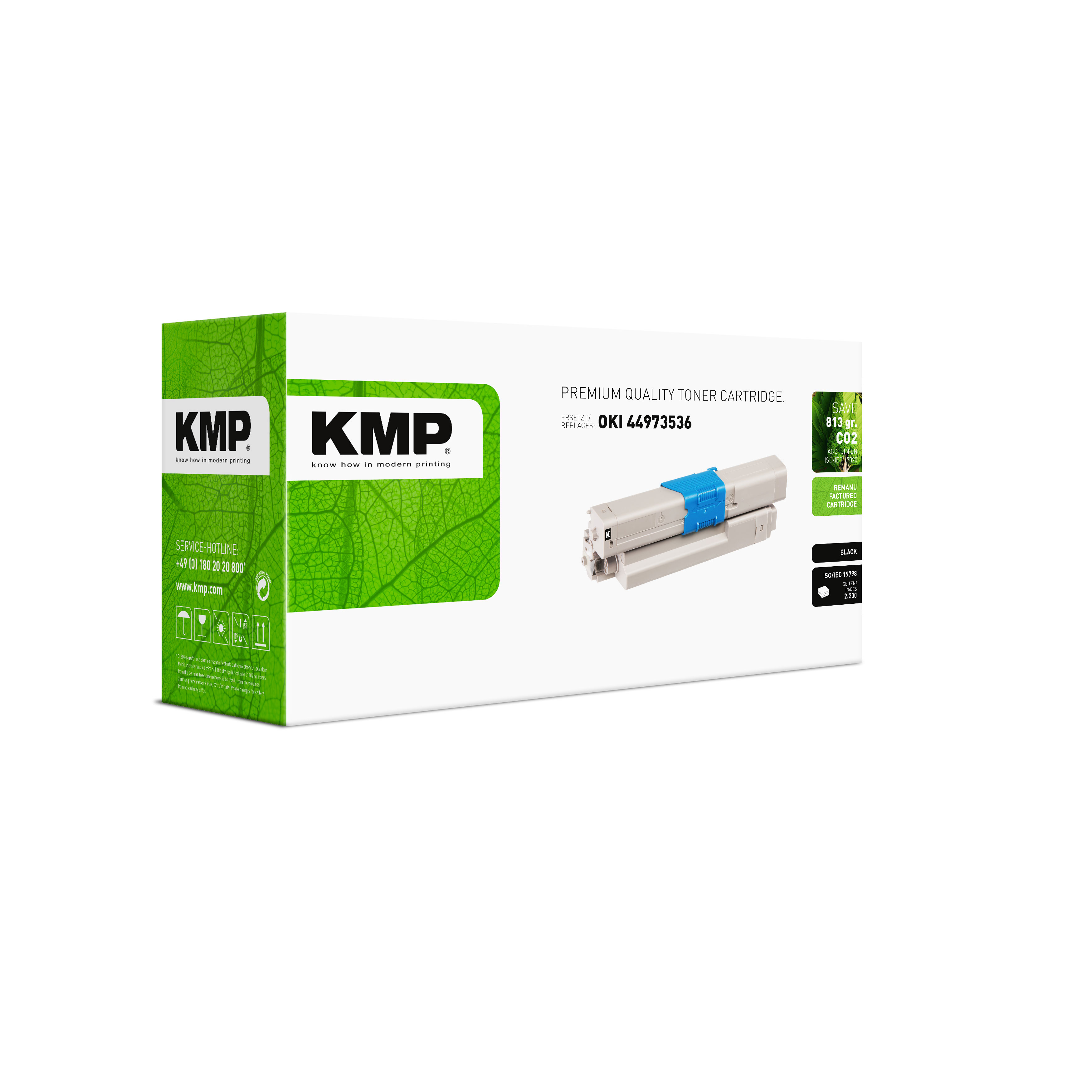 KMP O-T36 kompatibilní toner OKI 44973536, black