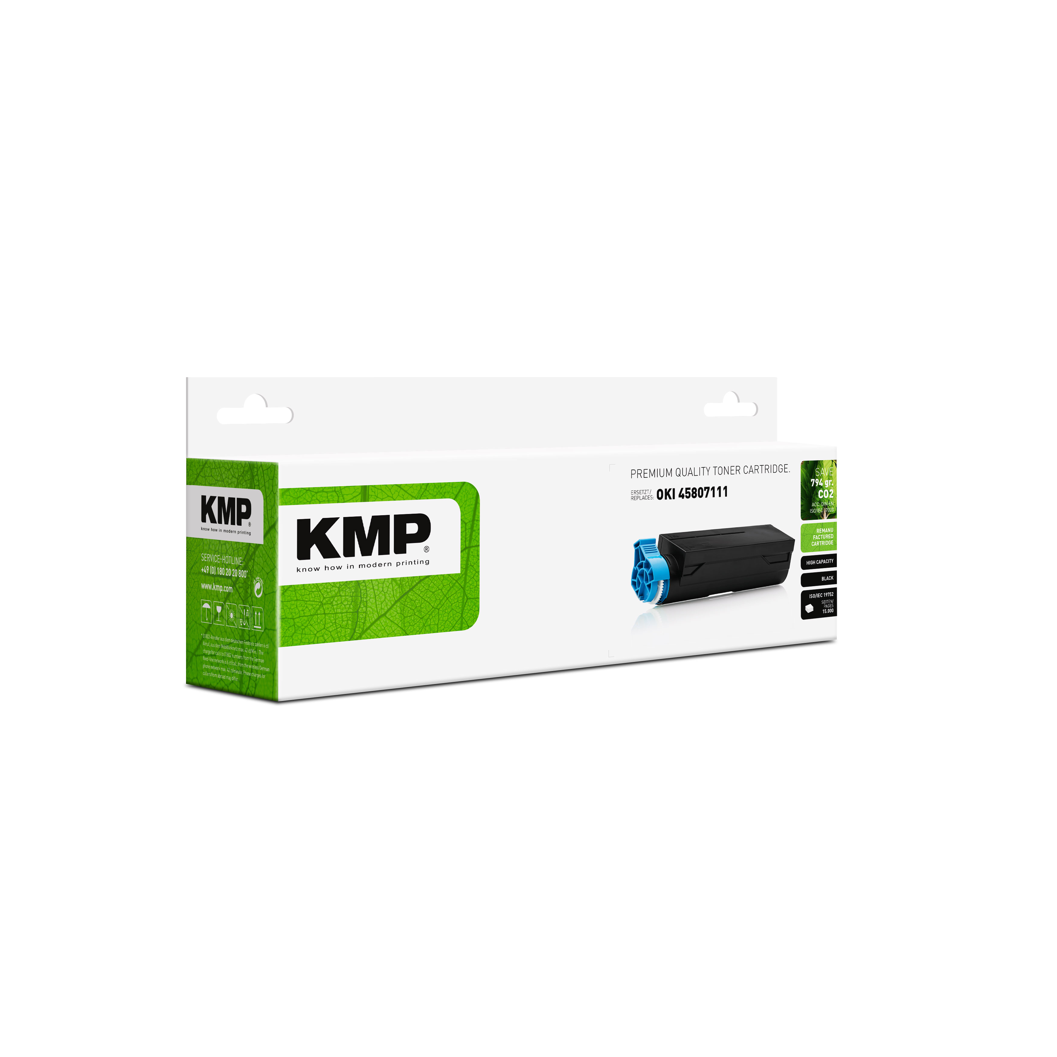 KMP O-T50X kompatibilní toner OKI 45807111, black
