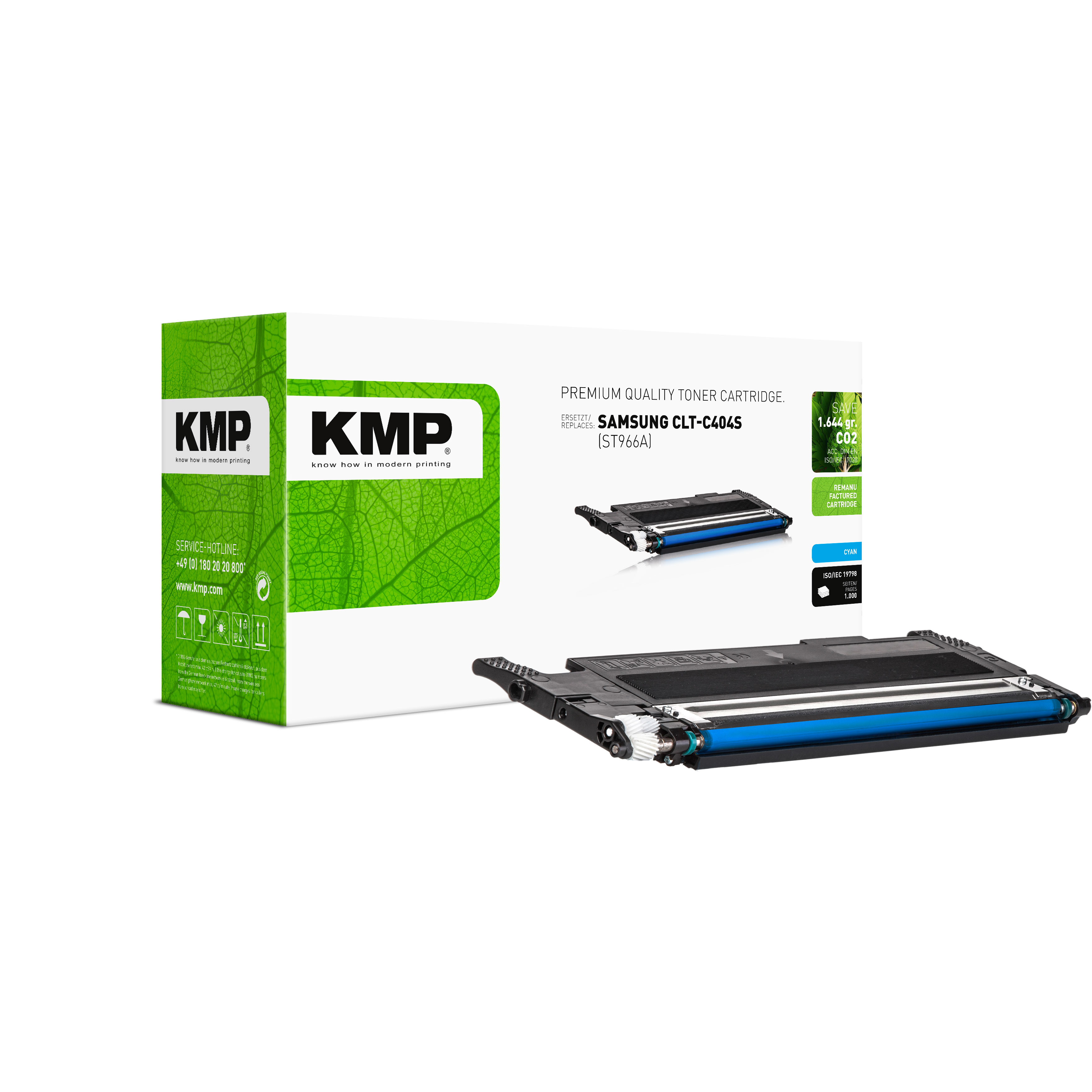KMP SA-T90 renovovaný toner Samsung CLT-C404S/ELS ST966A, azurový