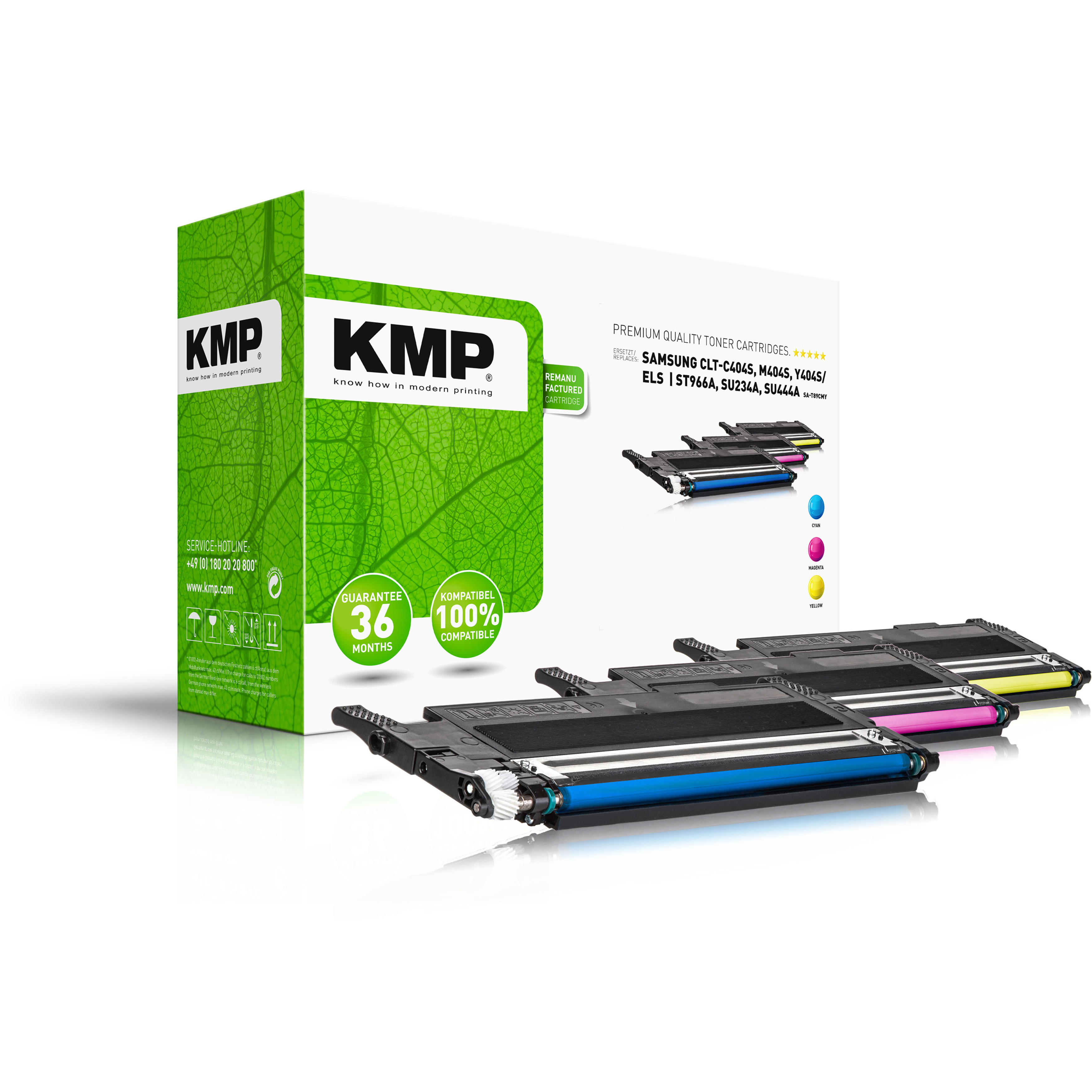 KMP SA-T89CMY renovovaný toner Samsung CLT-K404S/ELS SU100A CLT-M404S/ELS SU234A CLT-Y404S/ELS SU444A, cmy