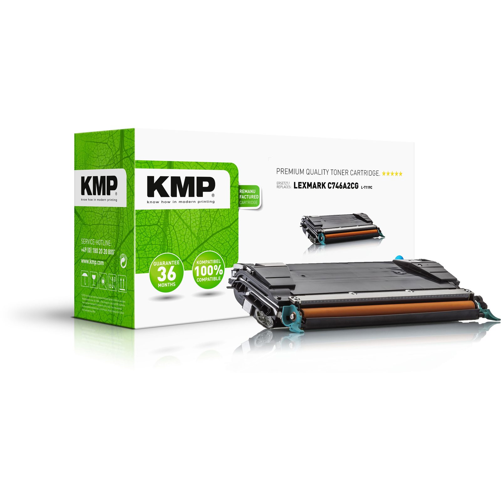 KMP L-T119C kompatibilní toner Lexmark C746A2CG, azurový